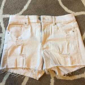Express high waisted denim shorts